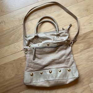 Italian leather tote handbag